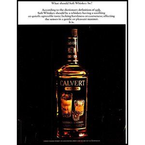 1963 Calvert Extra Blended Whiskey Vintage Print Ad Clear Bottle Fifth Wall Art